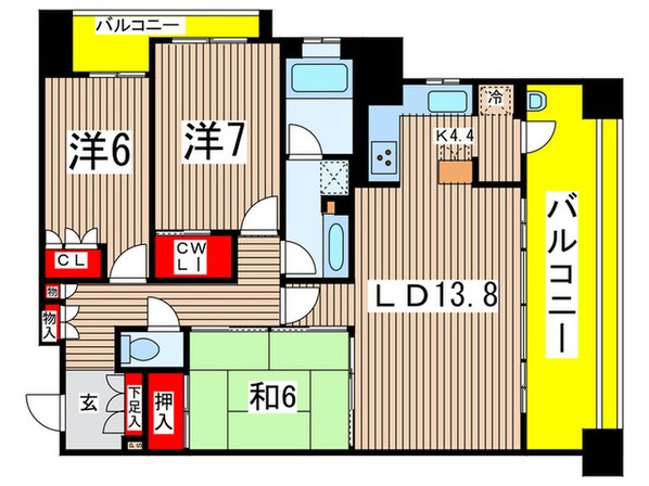 シティハウス御器所（305）の物件間取画像